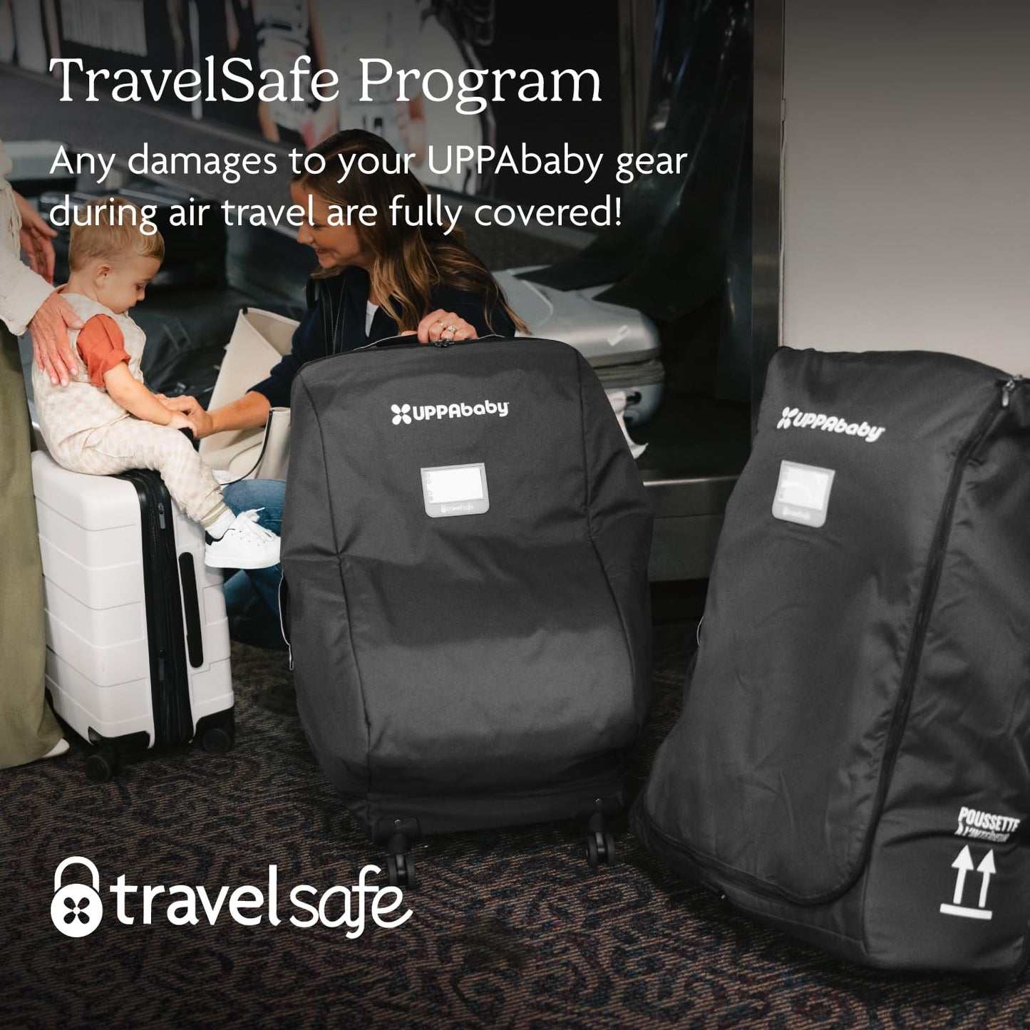 Uppababy Travel Bag For Vista And Cruz Strollers - Includes Travelsafe Program Coverage, Inner Wheel Bag And Storage Pocket - Sm
