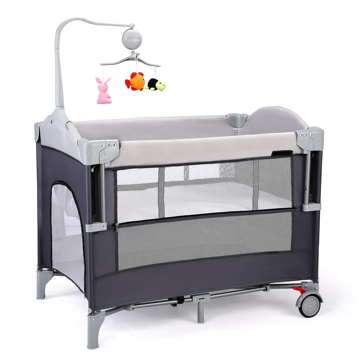 VALUE BOX 4 in 1 Pack and Play with Bassinet, Baby Bassinet for Newborn Infant, Portable Baby Playpen for Babies and Toddlers (G