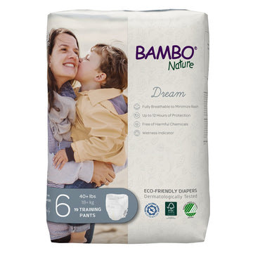 Bambo Nature Hypoallergenic Training Pants, Eco-Labeled Training Pants, Totally Chlorine-Free, Skin Friendly - Size 6 (57 Count)