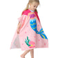 Athaelay Pink Mermaid Hooded Beach Towel Poncho For Kid Girls Toddlers Bath Pool Swim Poncho Cover-Ups Swimwear Soft Lightweight