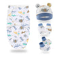BEMBIKA Newborn Baby Essentials Dress Set Clothing Combo With Swaddle Wrap, Mittens, Cap And Booties (Animal Print  Set Of 4)
