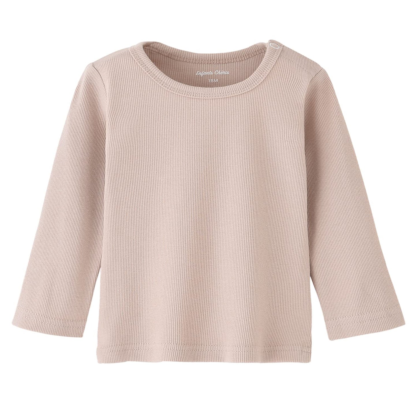 Enfants Ch?Is Long Sleeve Tee Shirt Baby Girl Boy 18 Months Beige