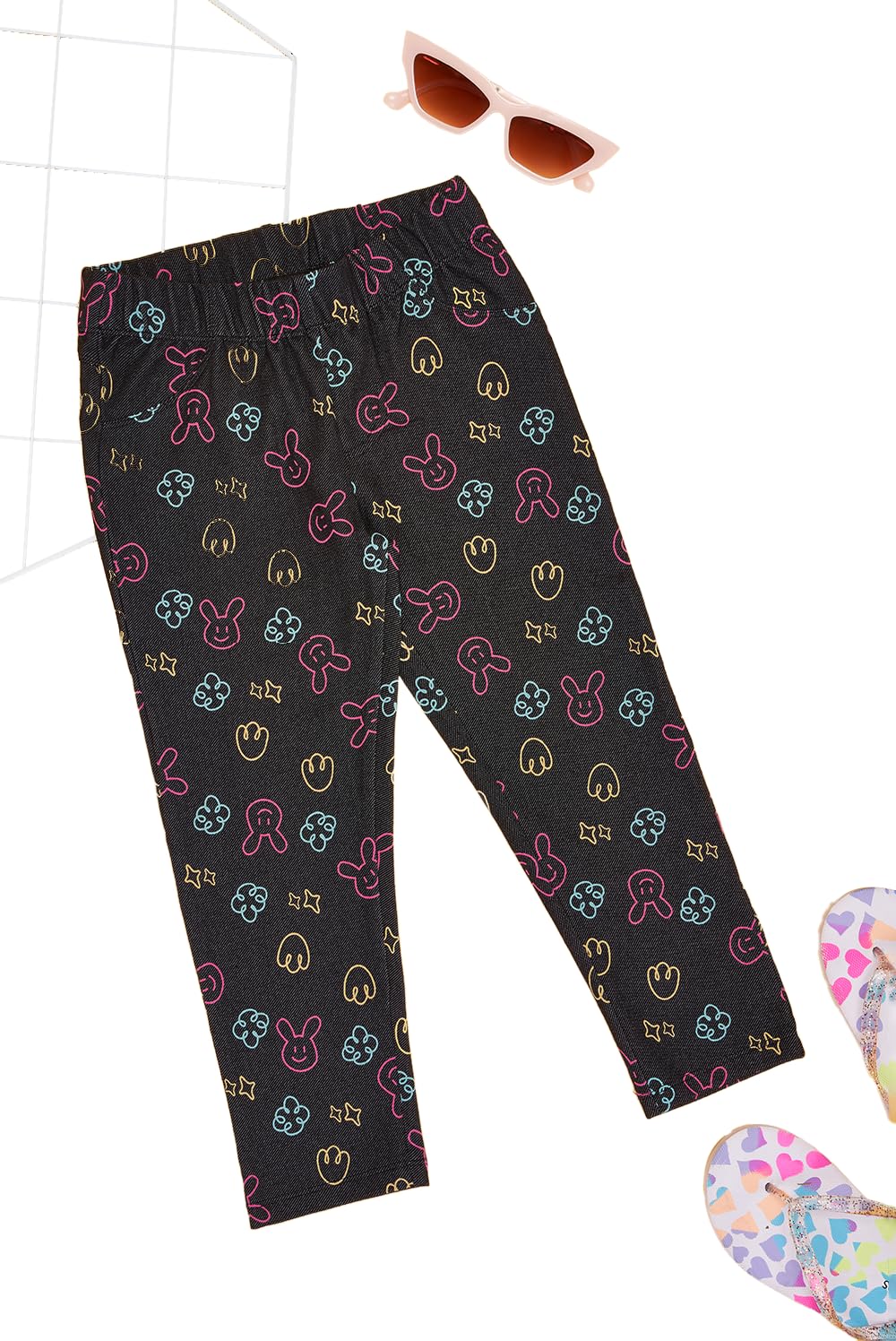 Pantaloons Junior Girls Slim Fit Leggings (110151685004_Jet Black