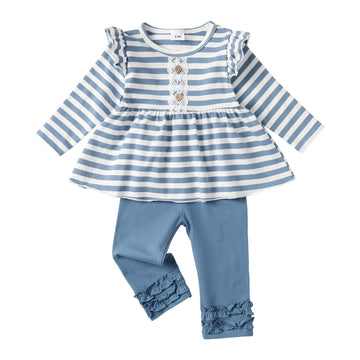 Baby Girl Outfit 9-12 Month Girl Clothes Baby Ruffle Shirt Pants Set Cute Long Sleeve Fall Outfits Infant Baby Girl Winter Cloth