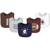 Hudson Baby Unisex Baby Cotton Bibs, Brown Football, One Size