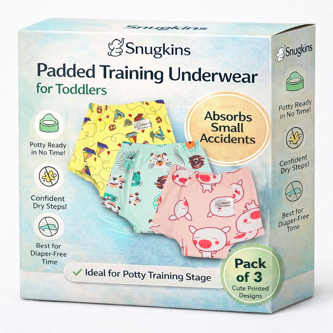 Snugkins Snug Potty Training PullUp Pants For Babies/Kids/Toddlers/| 100% Pure Cotton | Washable & Reusable | (Size 1, 12 Year
