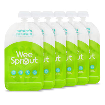 Weesprout Double Zipper Reusable Food Pouches (5 Fl Oz, Green)