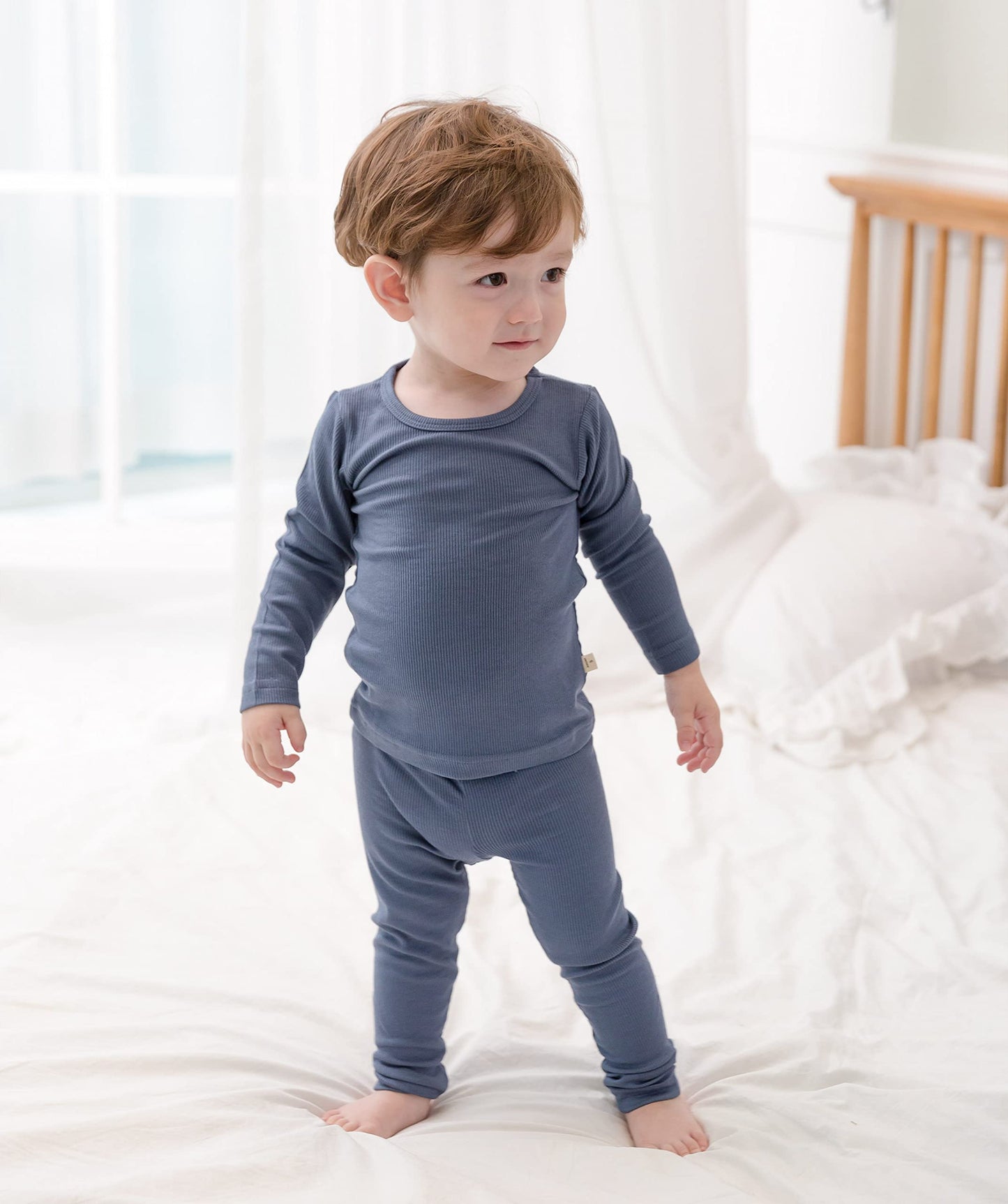 Avauma Baby Boys Girls Pajama Set Kids Toddler Snug Fit Ribbed Sleepwear Pjs For Daily Life Style (Jl/Blue(L))