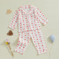 Nokpsedcb Toddler Boy Girl Valentines Pajamas Cute Heart Print Long Sleeves Shirt And Elastic Pants Loungewear Sleepwear (Pink H