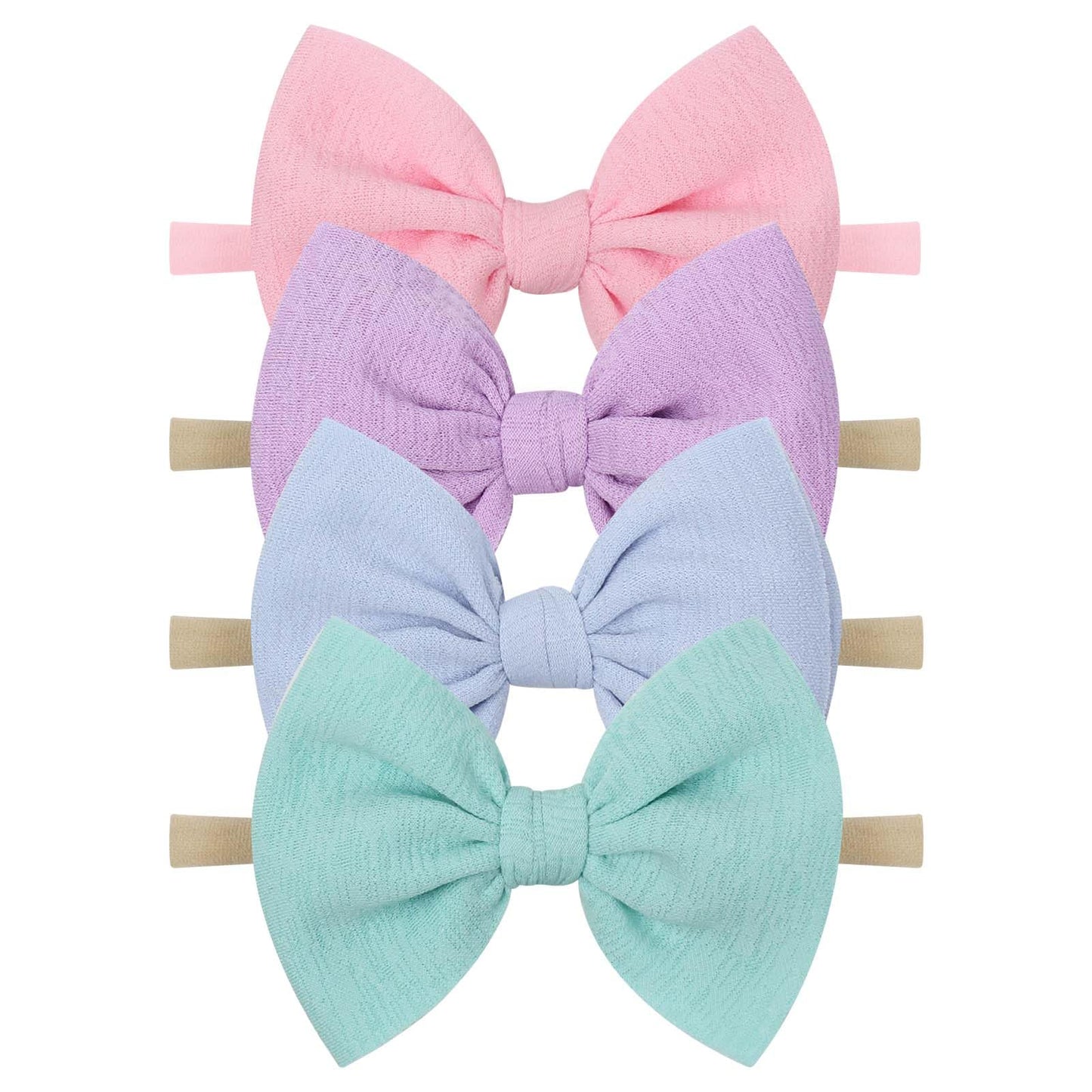 Yanjie Baby Girls Nylon Headbands Newborn Bows Handmade Hair Bows Hairbands Hair Accessories For Newborn Infant Toddlers Kids (B