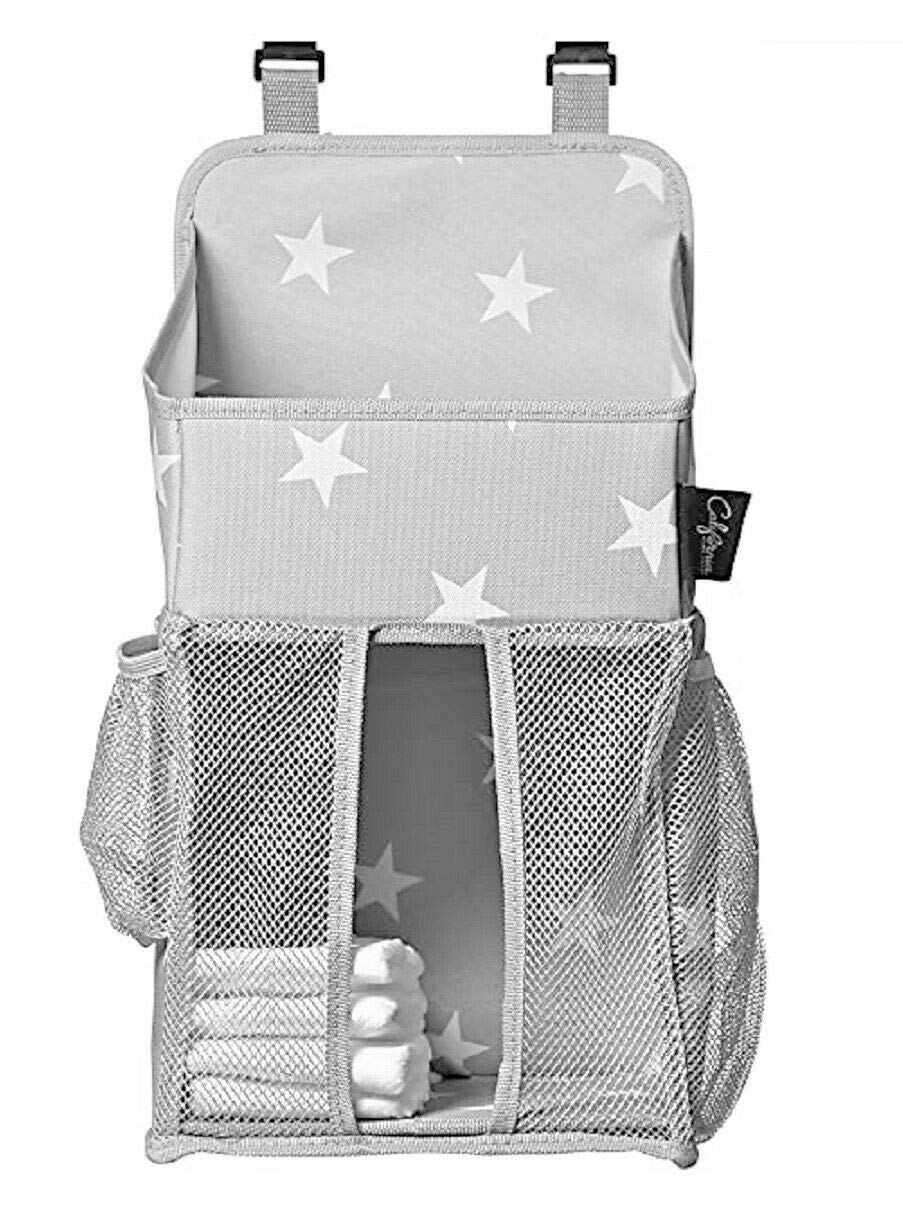 Star Pattern Diaper Caddy And Nursery Organizer For Newborn Baby Essentials, Hang On Crib, Baby Bed. Changing Table Or Wall. Mul