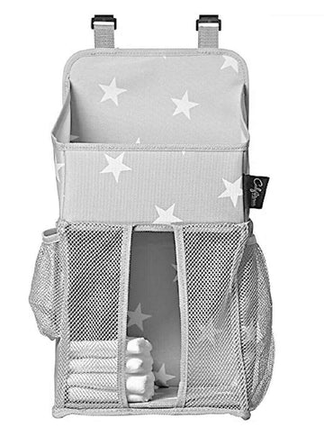 Star Pattern Diaper Caddy And Nursery Organizer For Newborn Baby Essentials, Hang On Crib, Baby Bed. Changing Table Or Wall. Mul