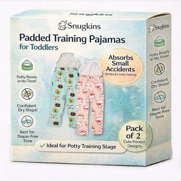 Snugkins Diaper Pants | Potty Training Pajamas For Toddlers, Boys And Girls.100% Cotton. (Snug Farm  Pack 2, Size 1, 12 Months