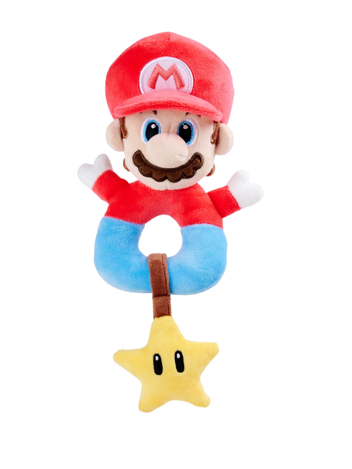 My Mario Baby Activity Grabber with Rattle - 6-Inch Plush Grasp Toy with Crackling Star for Infants & Newborns