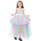 Rainbow Tutu Dress For Girls Tulle Dresses Unicorn Halloween Fairy Dress For Kids Toddler Little Girl Birthday Party Outfit Prom