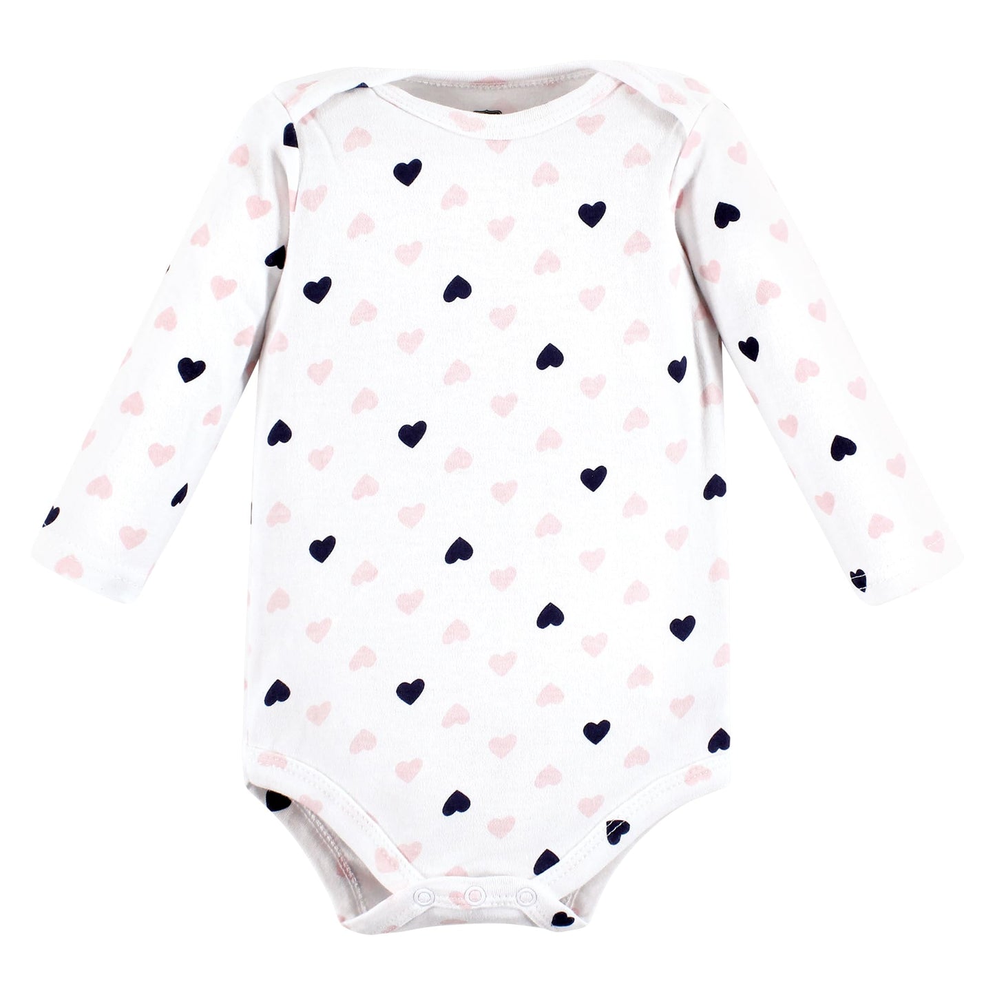 Hudson Baby Unisex Baby Cotton Long-Sleeve Bodysuits, Girl Daddy Pink Navy, 9-12 Months
