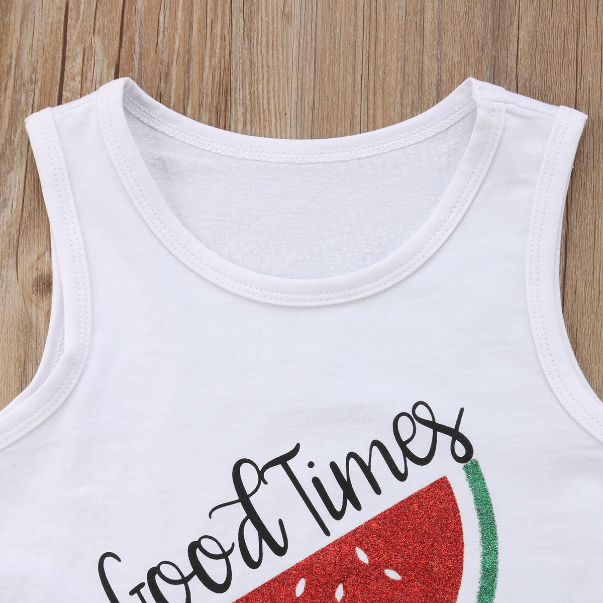 Jiaoutky Toddler Baby Girls Denim Shorts Outfits Sleeveless T-Shirt Tops Hipster Jean Pants Summer Clothes Set ?, Watermelon, 2-