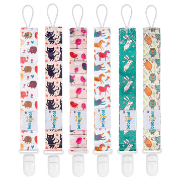 Babygoal Rabbit Pacifier Clips, 6 Pack Binky Paci Holder And Leash For Boys And Girls Fits For Most Pacifier, Binkie Styles & Ba