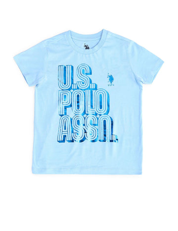 U.S. Polo Assn. Kids Regular Fit Cotton Logo Short Sleeves Crew Neck TShirts (Uktshon0374_Blue_12M)