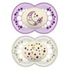 Mam Night Pacifiers (2 Count), Mam Pacifiers 6+ Months, Best Pacifier For Breastfed Babies, Glow In The Dark Pacifier, Baby Girl