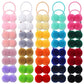 40Pcs Girls Hair Accessories - Small Fluffy Pom Ball Elastic Ponytail Holders and Rubber Bands for Baby Girls, Toddlers, Infants