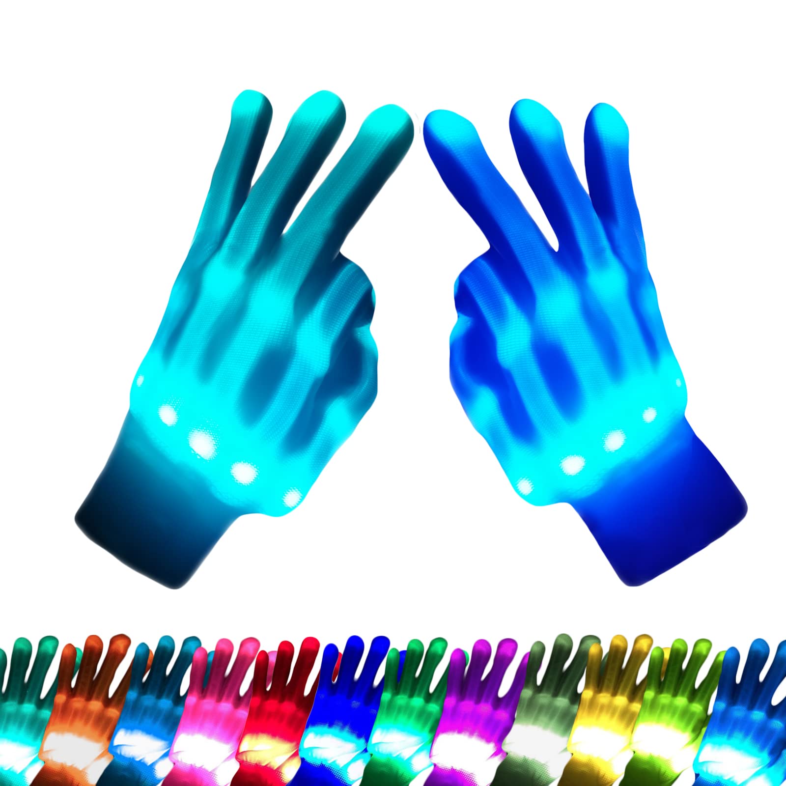 COLEDRE Cool Gifts 12 Colors LED Gloves Toys for Ages 13+ Years Old Boys Girls Adults Teens Light Up Gloves Stocking Stuffers Ha