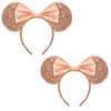 Sawowkuya 2 Pcs Rose Gold Mouse Ears Headbands For Women Girls Kids Adult