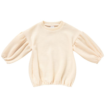 Toddler Baby Girl Sweater Round Neck Loose Long Sleeve Candy Color Knitted Pullover Tops Autumn Winter Sweatshirt (Cream, 18-24