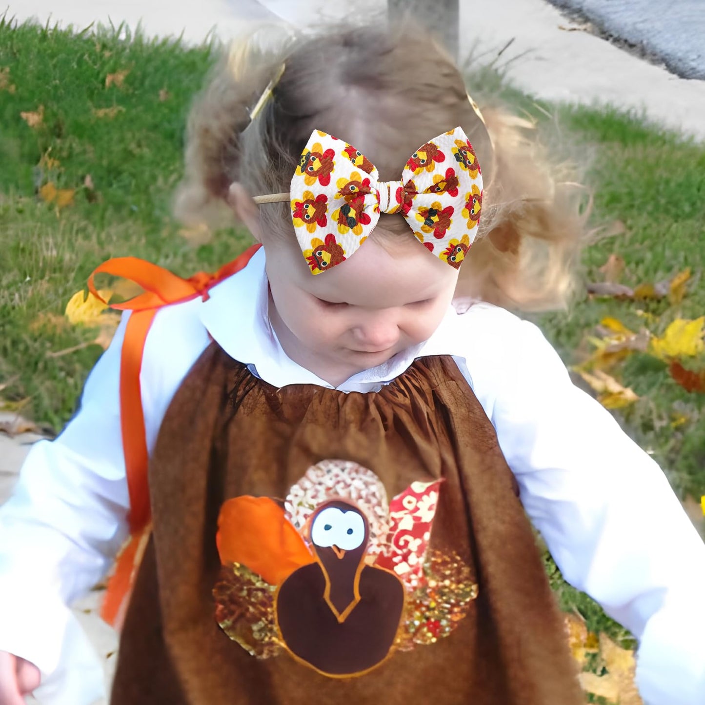 Yanjie Baby Bows For Girls Thanksgiving Turkey Baby Hat Headbands Newborn Girl Hair Bows Toddler Baby Girl Headbands Thanksgivin