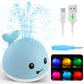 2023 Upgraded Baby Bath Toys Gifts, 1500mAh Rechargeable Bath Toy with Double Layer Waterproof, Light Up Whale Spray Water Batht