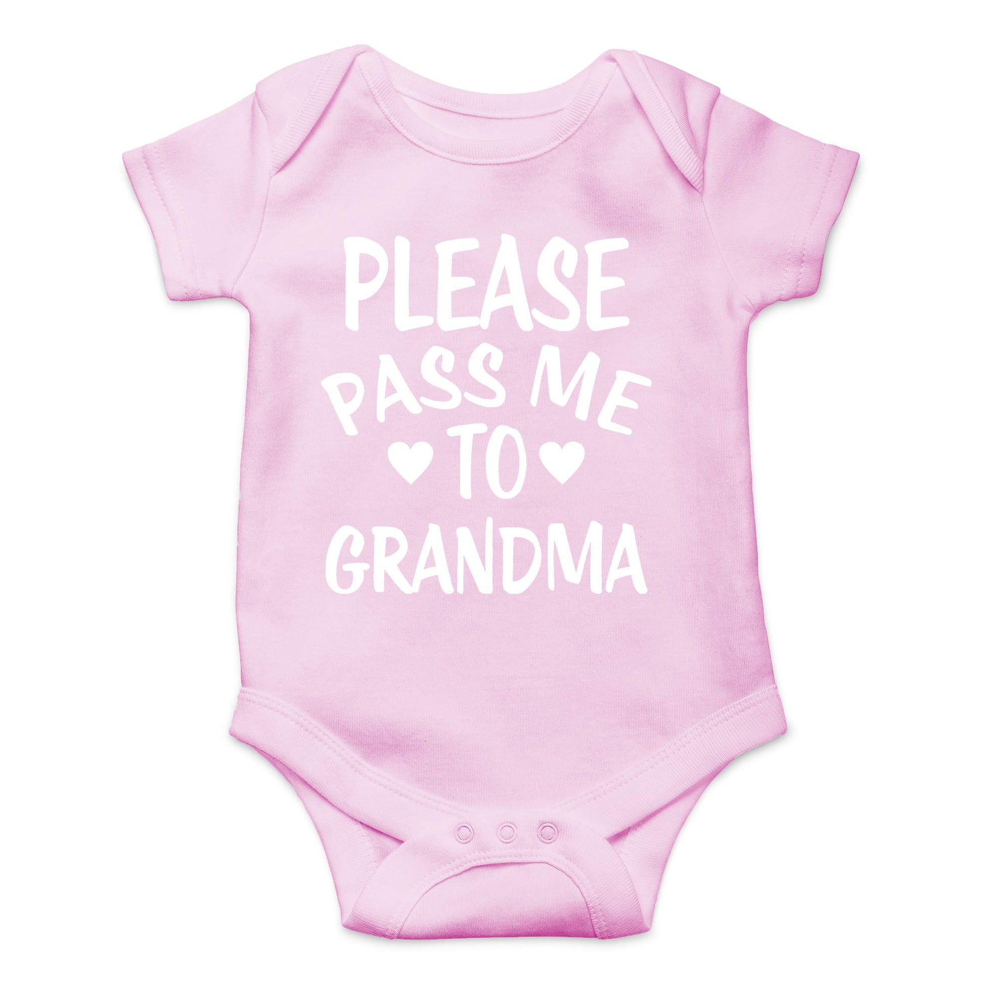 Cbtwear Please Pass Me To Grandma Baby Bodysuit Funny Infant Outfit Cute Newborn Clothes Unisex Romper (12 Months, Pink)