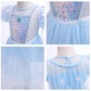 Rexreii Girls Frozen Elsa Princess Dress Halloween Costume Christmas Wedding Birthday Evening Party Gown W/Accessories Blue 4-5T