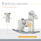 Qaba Kids Plush Ride-On Rocking Horse with Bear Toy, Children Chair with Soft Plush Toy & Fun Realistic Sounds, White