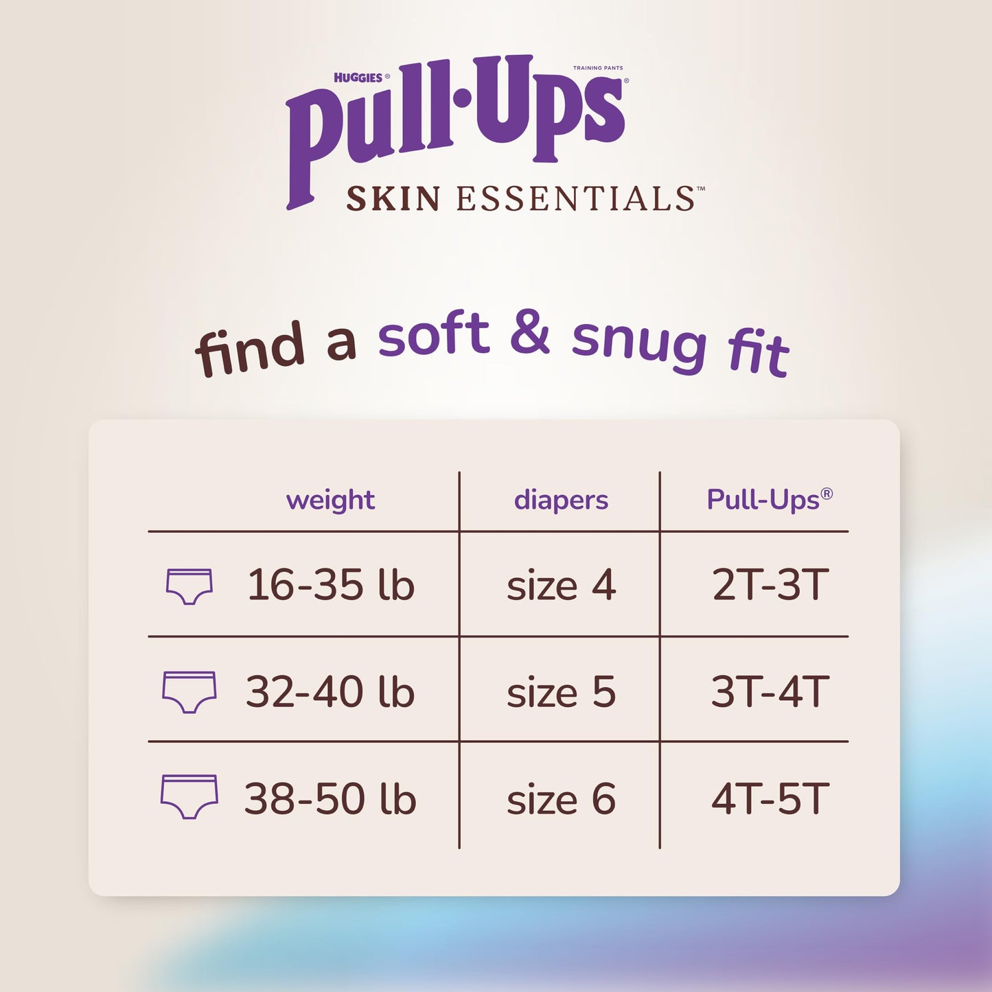 Pull-Ups Boys Skin Essentials Potty Training Pants, Training Underwear, 2T-3T (16-34 lbs), 124 Ct (4 Packs of 31)