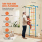 Vevor Indoor Jungle Gym For Toddlers, 5-In-1 Climbing Playset With Carbon Steel Swedish Ladder, Wall Ladder, Pull-Up Bar, Rope L