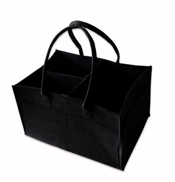 EVAYU Baby Diaper Bag Organizer, Large Capacity Storage Tote with Compartments for Nappies, Bottles and Essentials, Black