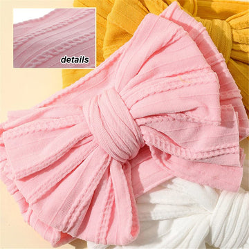 Jiahang Baby Big Hair Bow Head Wrap, Turban Knotted Knitted Headbands, Soft Silk Stretchy Hair Bands 9Pcs For Newborn Infant Tod