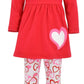 Unique Baby Girls Valentines Day Red & Pink Hearts Toddler Legging Set Outfit (10 Years, Red)