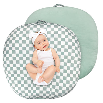 Newborn Lounger Cover, Soft Comfortable Baby Lounger Cover, 1 Pack Reversible Removable Slipover For Infant Lounger Pillow, Gree