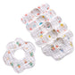 Ohequbao Baby Bib Saliva Towel, 8 Layer Can 360Rotate Petal Absorption Bandana Bibs Burp Cloths for Drooling And Teething Large