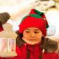Dolkoic Christmas Elf Knitted Hat, Xmas Baby Beanie Knit Hat For Chrildrn 1 To 6 Years Old Red
