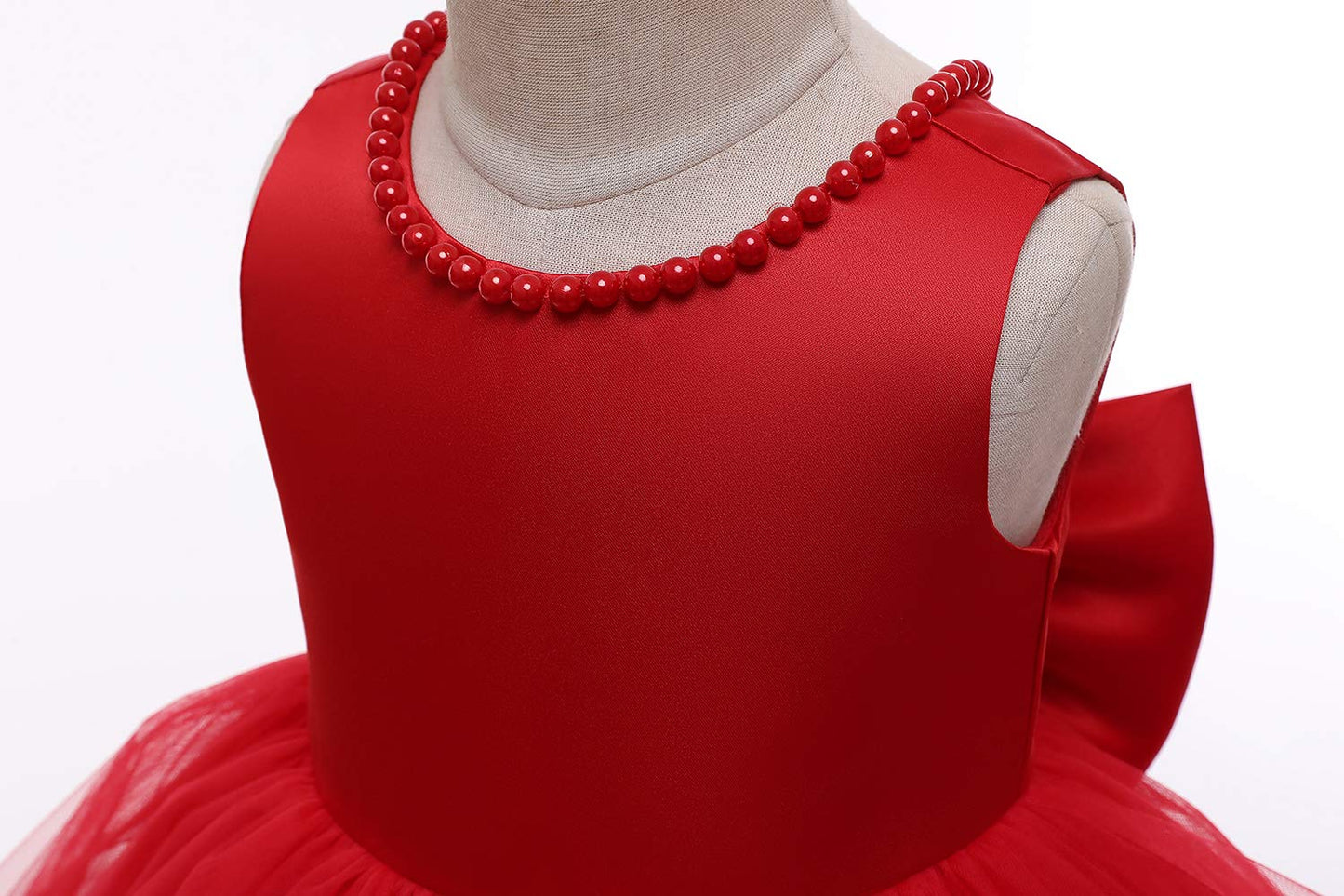 Baby Girl Red Dress,Party Christmas Earster Wedding Flower Sleeveless Floor Length Tutu Tulle Dance Birthday Gown 2T