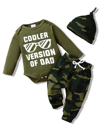 Nzrvaws Baby Boy Clothes 0-3 Months Newborn Boy Outfits Fall Winter Romper Camouflage Long Pants With Hat 3Pc Stuff Infant Cloth