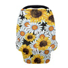 LedBack Daisy Sunflower Stretchy Car Seat Cover for Babies,Nursing Cover Breastfeeding Cover,Soft Breathable Baby Carseat Canopy