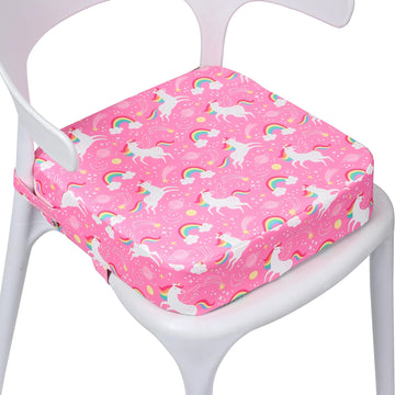 E1F1Nn Dot Toddler Booster Seat For Dining Table, Portable Kids Booster Seat With Safety Buckles, High Cushion For Travel With N