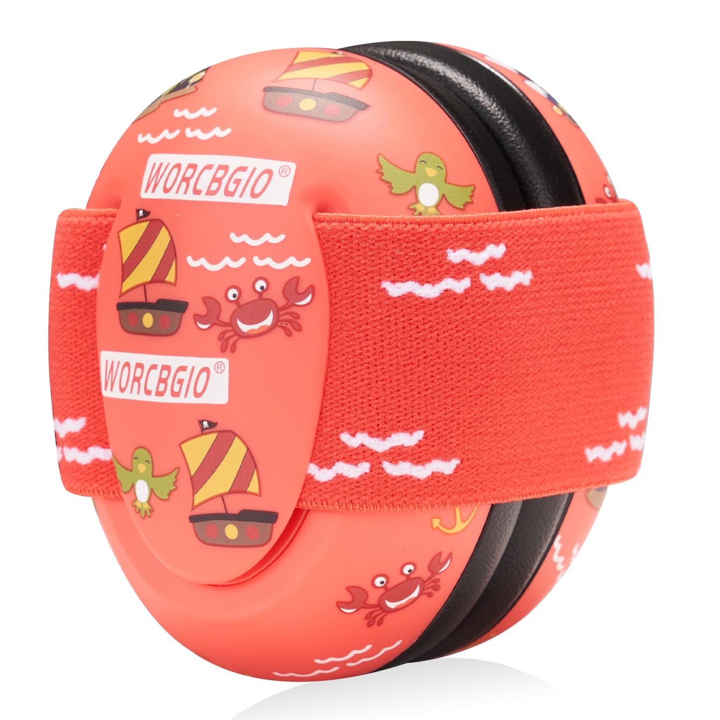 Worcbgio Infant Ear Protection Noise Cancelling Baby Ear Muffs, Toddler Hearing Protection With Adjustable Elastic Headband,Sail
