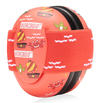 Worcbgio Infant Ear Protection Noise Cancelling Baby Ear Muffs, Toddler Hearing Protection With Adjustable Elastic Headband,Sail