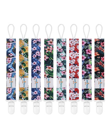 Babygoal Hawaii Pacifier Clips 8 Pack, Pacifier Holder Clips For Baby Boys And Girls Fits For Most Pacifier, Binkie Styles & Bab
