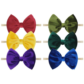 Yanjie Velvet Baby Girl Bows Nylon Headbands Soft Newborn Bows Handmade Baby Headbands Hairbands Hair Accessories For Infants To