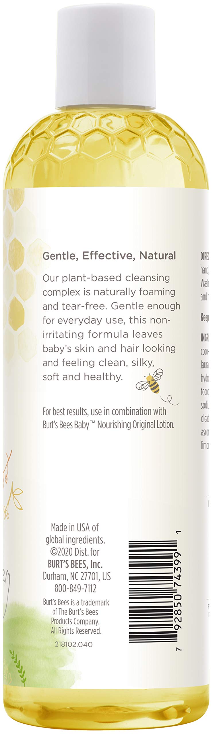 Burt'S Bees Baby Shampoo & Wash, Original Tear Free Baby Soap - 12 Ounce Bottle